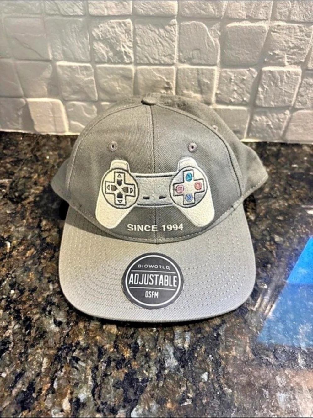 BioWorld PlayStation controller graphic cap Gray Adjustable OSFM Cap